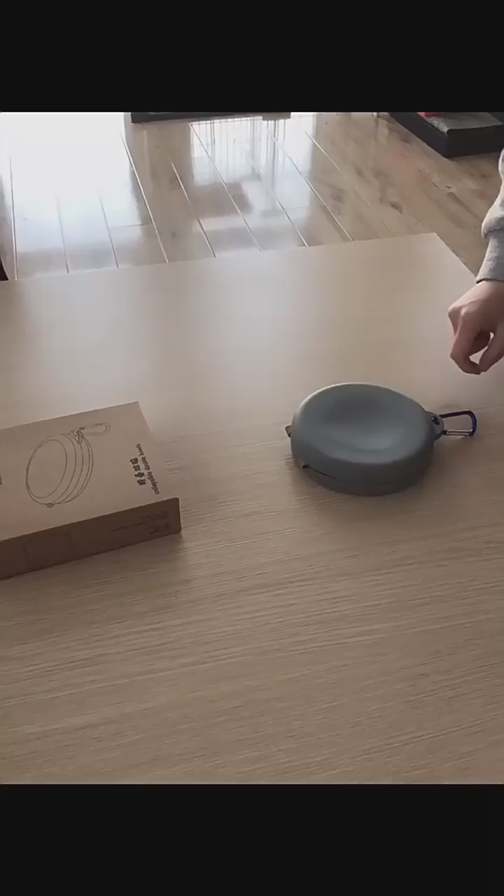 Rubber Foldable Double Bowl Pet Feeding